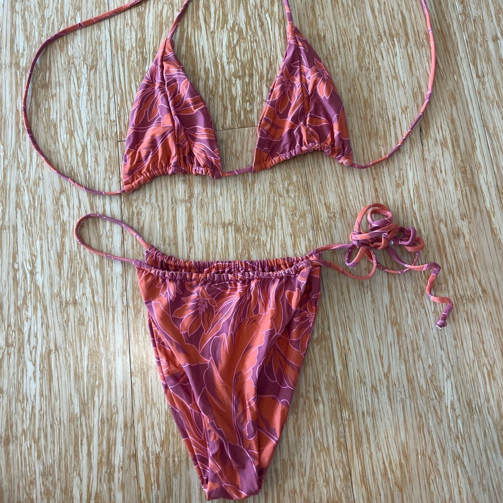 Vibrant Pink and Orange Bikini Set